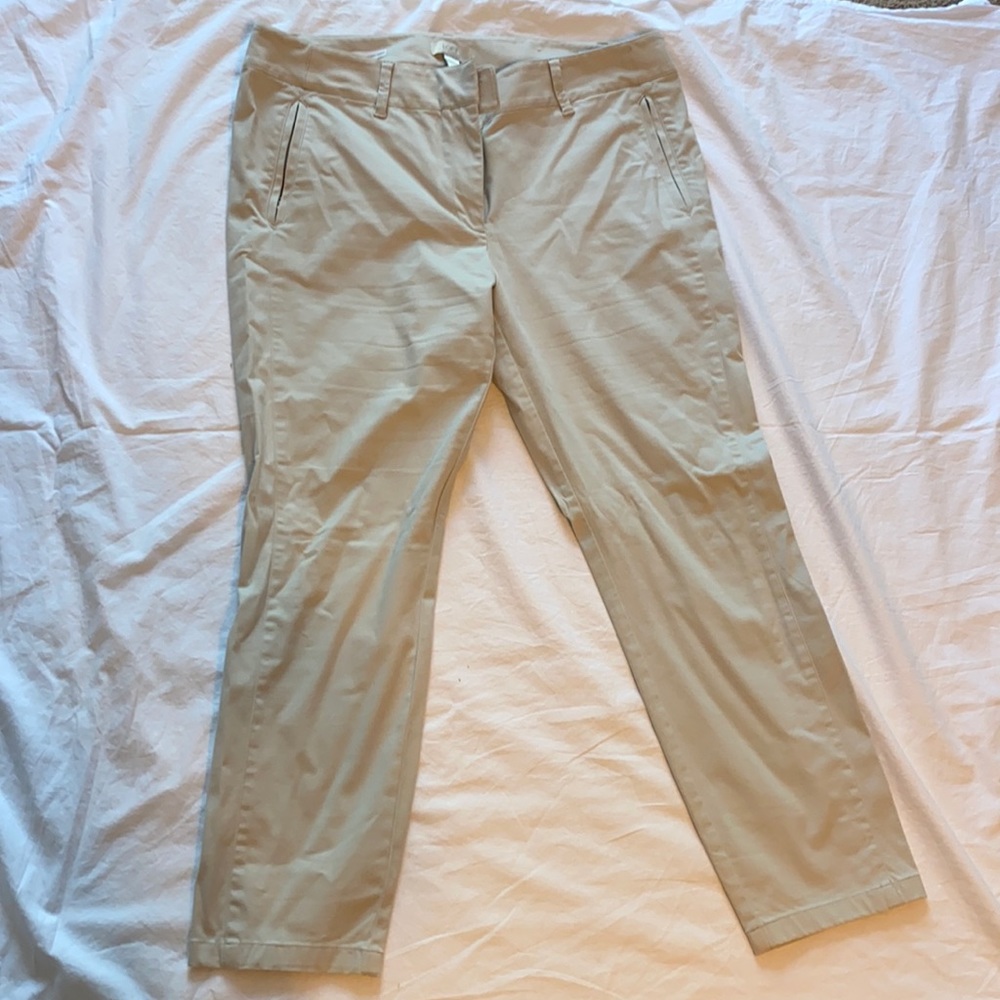Khaki skinny slacks